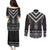Black Taniko Aotearoa Couples Matching Puletasi and Long Sleeve Button Shirt Niho Taniwha Mix Poutama LT14