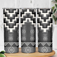 Black Taniko Aotearoa Skinny Tumbler Niho Taniwha Mix Poutama LT14