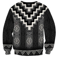 Black Taniko Aotearoa Sweatshirt Niho Taniwha Mix Poutama LT14 - Polynesian Pride
