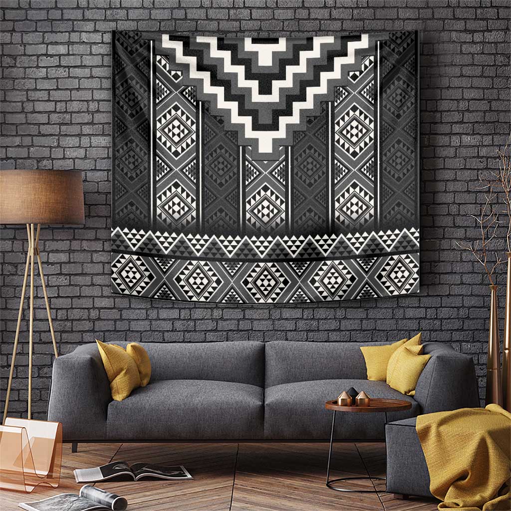 Black Taniko Aotearoa Tapestry Niho Taniwha Mix Poutama LT14 Black - Polynesian Pride