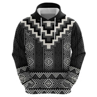 Black Taniko Aotearoa Zip Hoodie Niho Taniwha Mix Poutama LT14 - Polynesian Pride