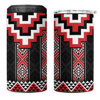 Red Taniko Aotearoa 4 in 1 Can Cooler Tumbler Niho Taniwha Mix Poutama LT14