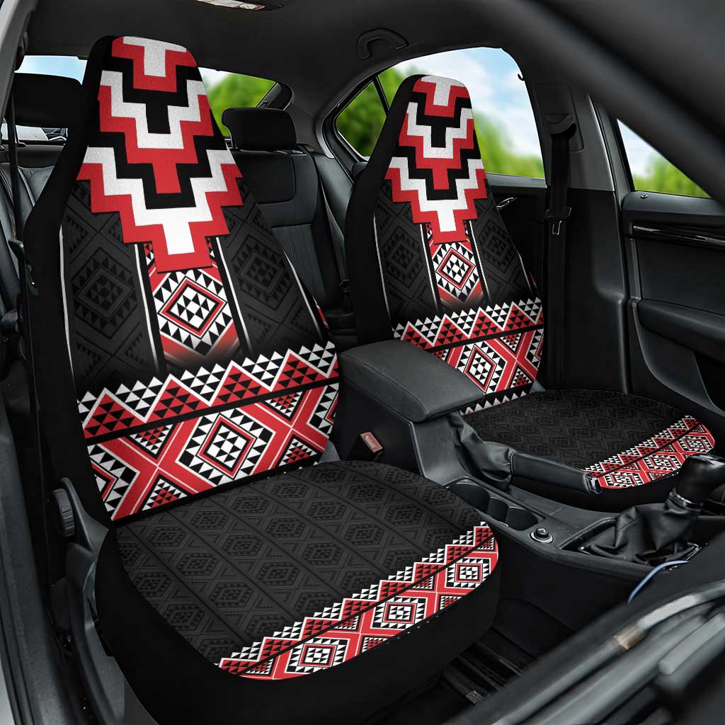 Red Taniko Aotearoa Car Seat Cover Niho Taniwha Mix Poutama LT14