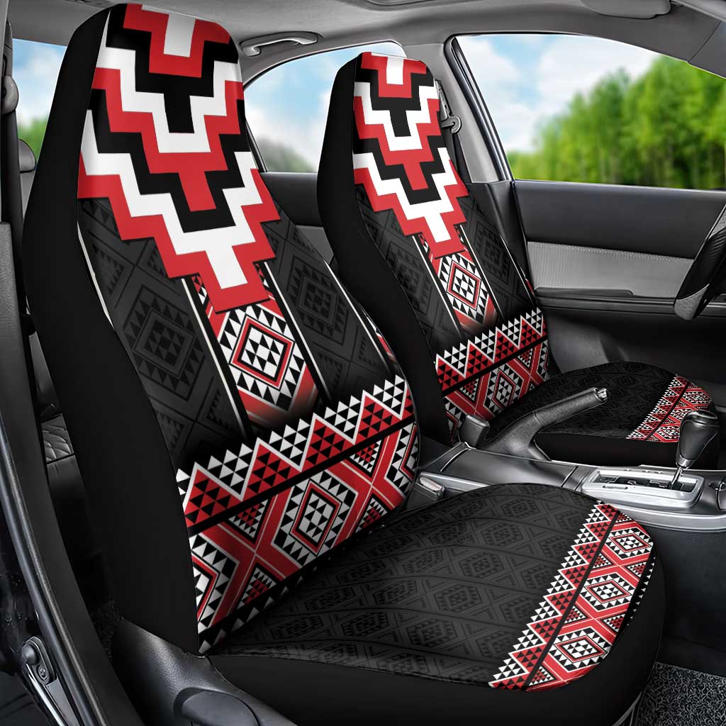Red Taniko Aotearoa Car Seat Cover Niho Taniwha Mix Poutama LT14