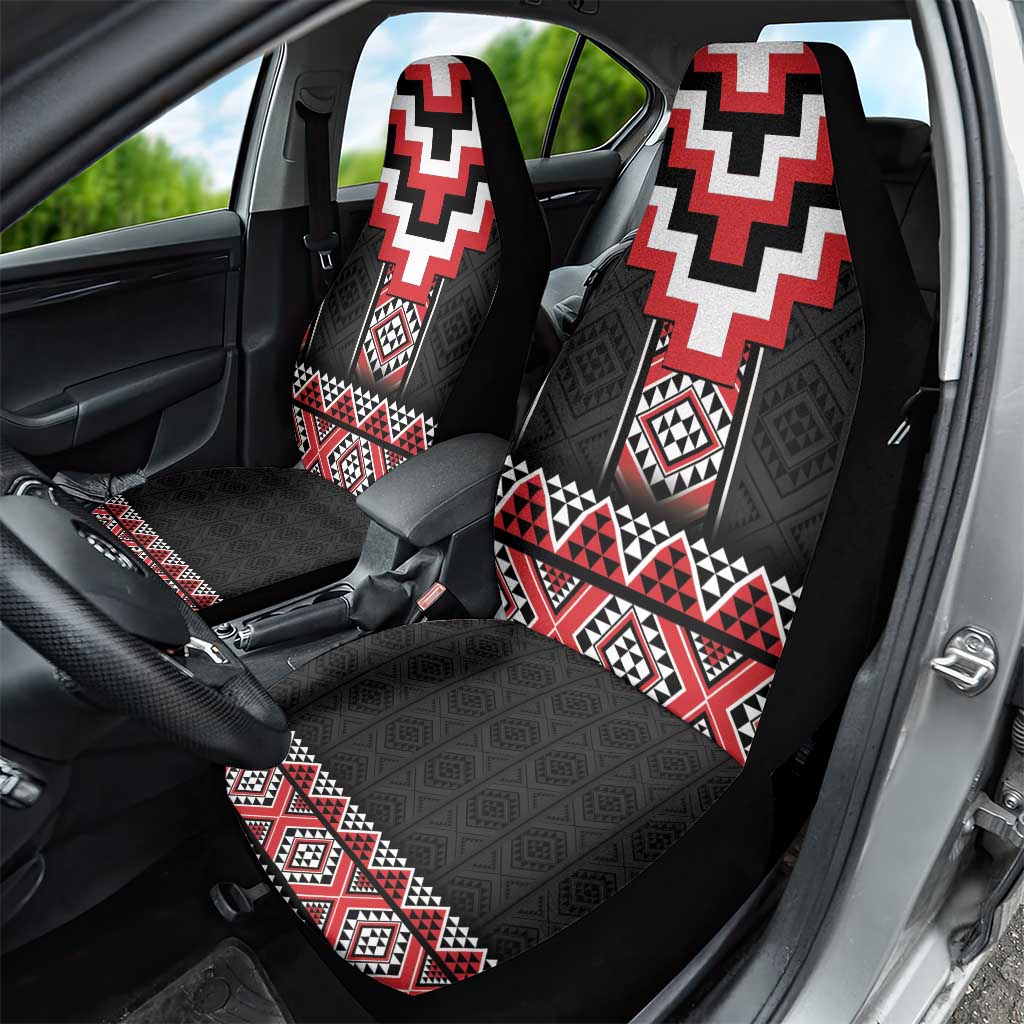 Red Taniko Aotearoa Car Seat Cover Niho Taniwha Mix Poutama LT14