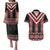 Red Taniko Aotearoa Couples Matching Puletasi and Hawaiian Shirt Niho Taniwha Mix Poutama LT14