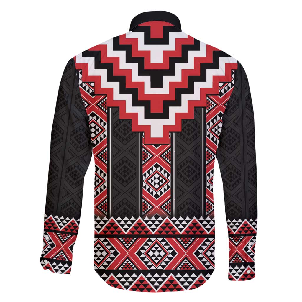 Red Taniko Aotearoa Family Matching Summer Maxi Dress and Hawaiian Shirt Niho Taniwha Mix Poutama LT14 - Polynesian Pride