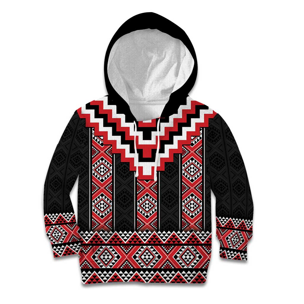 Red Taniko Aotearoa Kid Hoodie Niho Taniwha Mix Poutama LT14 Hoodie Red - Polynesian Pride