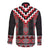 Red Taniko Aotearoa Long Sleeve Button Shirt Niho Taniwha Mix Poutama LT14
