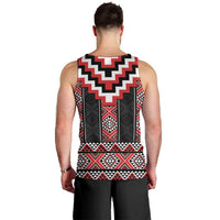 Red Taniko Aotearoa Men Tank Top Niho Taniwha Mix Poutama LT14