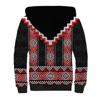 Red Taniko Aotearoa Sherpa Hoodie Niho Taniwha Mix Poutama LT14