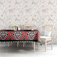 Red Taniko Aotearoa Tablecloth Niho Taniwha Mix Poutama LT14 - Polynesian Pride