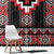 Red Taniko Aotearoa Window Curtain Niho Taniwha Mix Poutama LT14