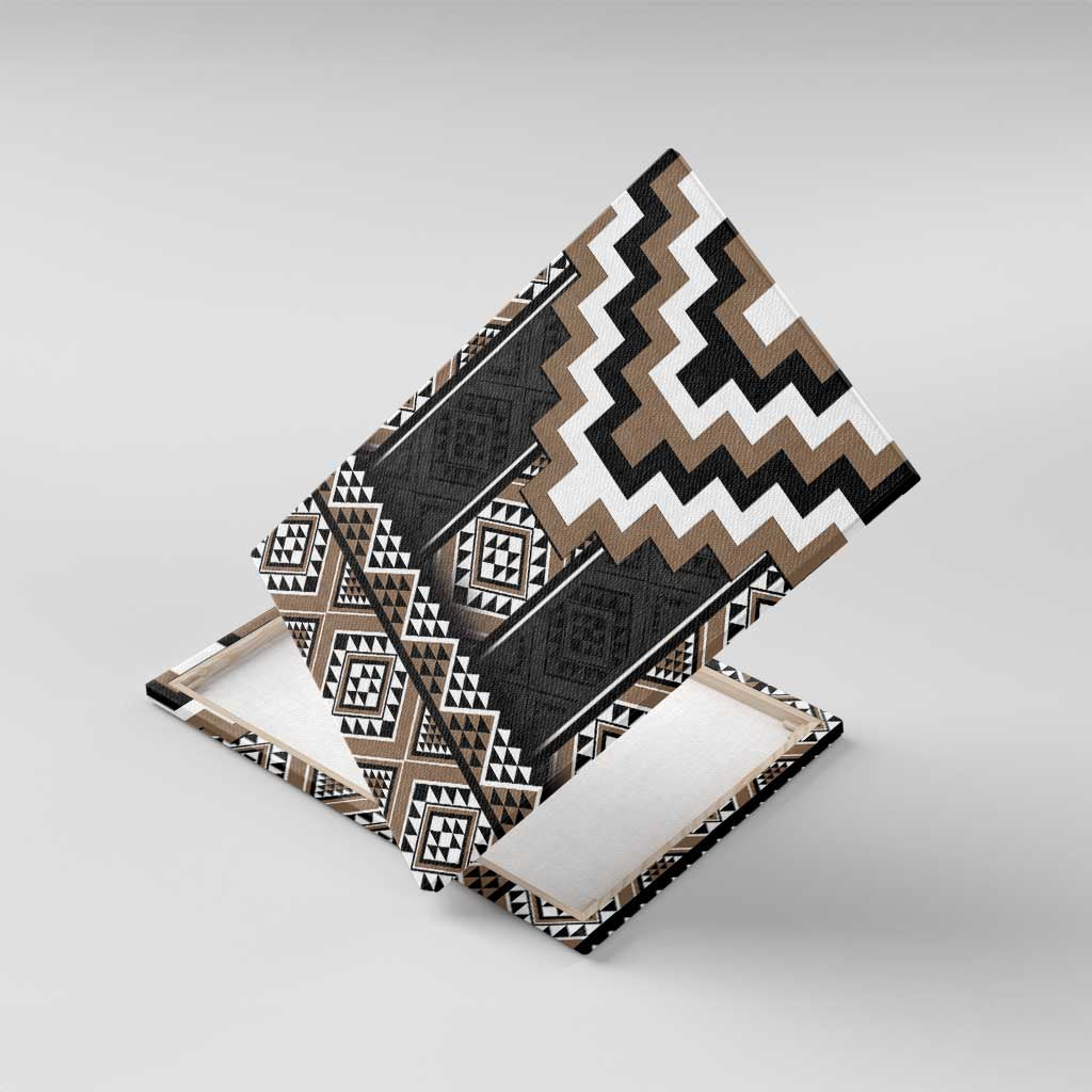 Brown Taniko Aotearoa Canvas Wall Art Niho Taniwha Mix Poutama LT14