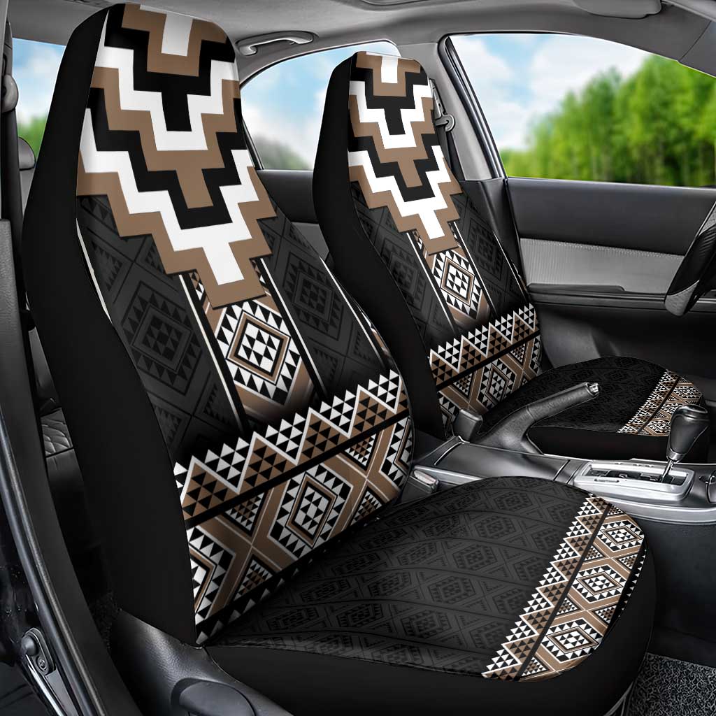 Brown Taniko Aotearoa Car Seat Cover Niho Taniwha Mix Poutama LT14