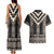 Brown Taniko Aotearoa Couples Matching Tank Maxi Dress and Hawaiian Shirt Niho Taniwha Mix Poutama LT14