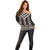 Brown Taniko Aotearoa Off Shoulder Sweater Niho Taniwha Mix Poutama LT14
