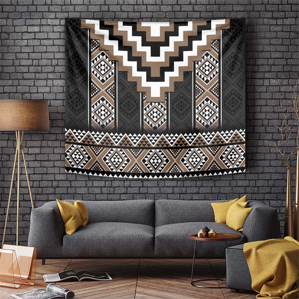 Brown Taniko Aotearoa Tapestry Niho Taniwha Mix Poutama LT14 Brown - Polynesian Pride
