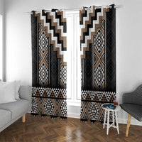 Brown Taniko Aotearoa Window Curtain Niho Taniwha Mix Poutama LT14