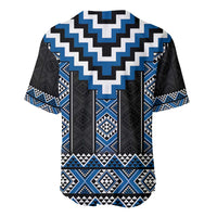 Blue Taniko Aotearoa Baseball Jersey Niho Taniwha Mix Poutama LT14 - Polynesian Pride