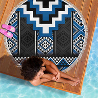 Blue Taniko Aotearoa Beach Blanket Niho Taniwha Mix Poutama LT14