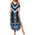 Blue Taniko Aotearoa Family Matching Summer Maxi Dress and Hawaiian Shirt Niho Taniwha Mix Poutama LT14
