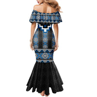 Blue Taniko Aotearoa Mermaid Dress Niho Taniwha Mix Poutama LT14