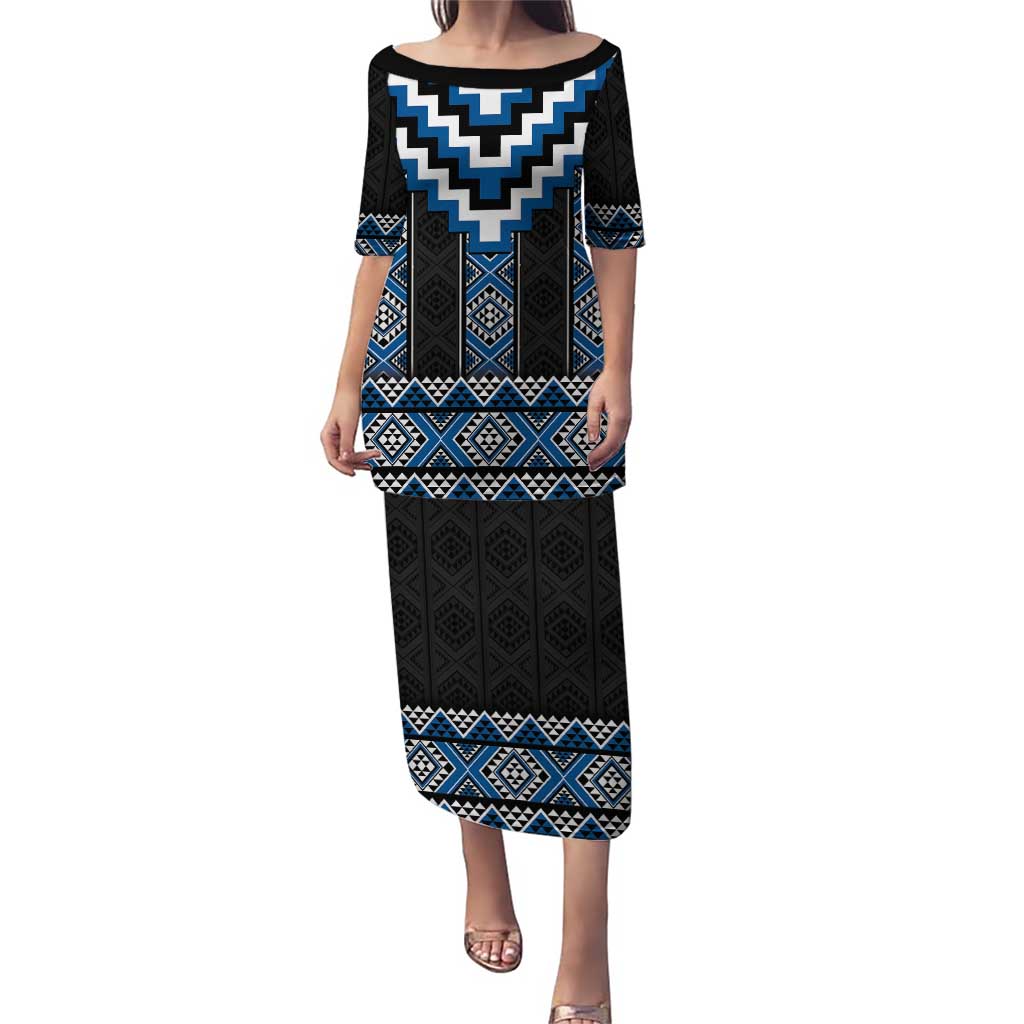 Blue Taniko Aotearoa Puletasi Niho Taniwha Mix Poutama LT14