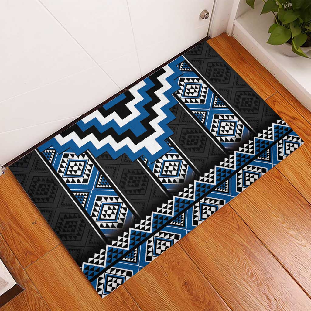 Blue Taniko Aotearoa Rubber Doormat Niho Taniwha Mix Poutama LT14