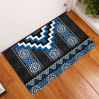 Blue Taniko Aotearoa Rubber Doormat Niho Taniwha Mix Poutama LT14