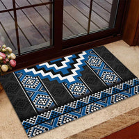 Blue Taniko Aotearoa Rubber Doormat Niho Taniwha Mix Poutama LT14