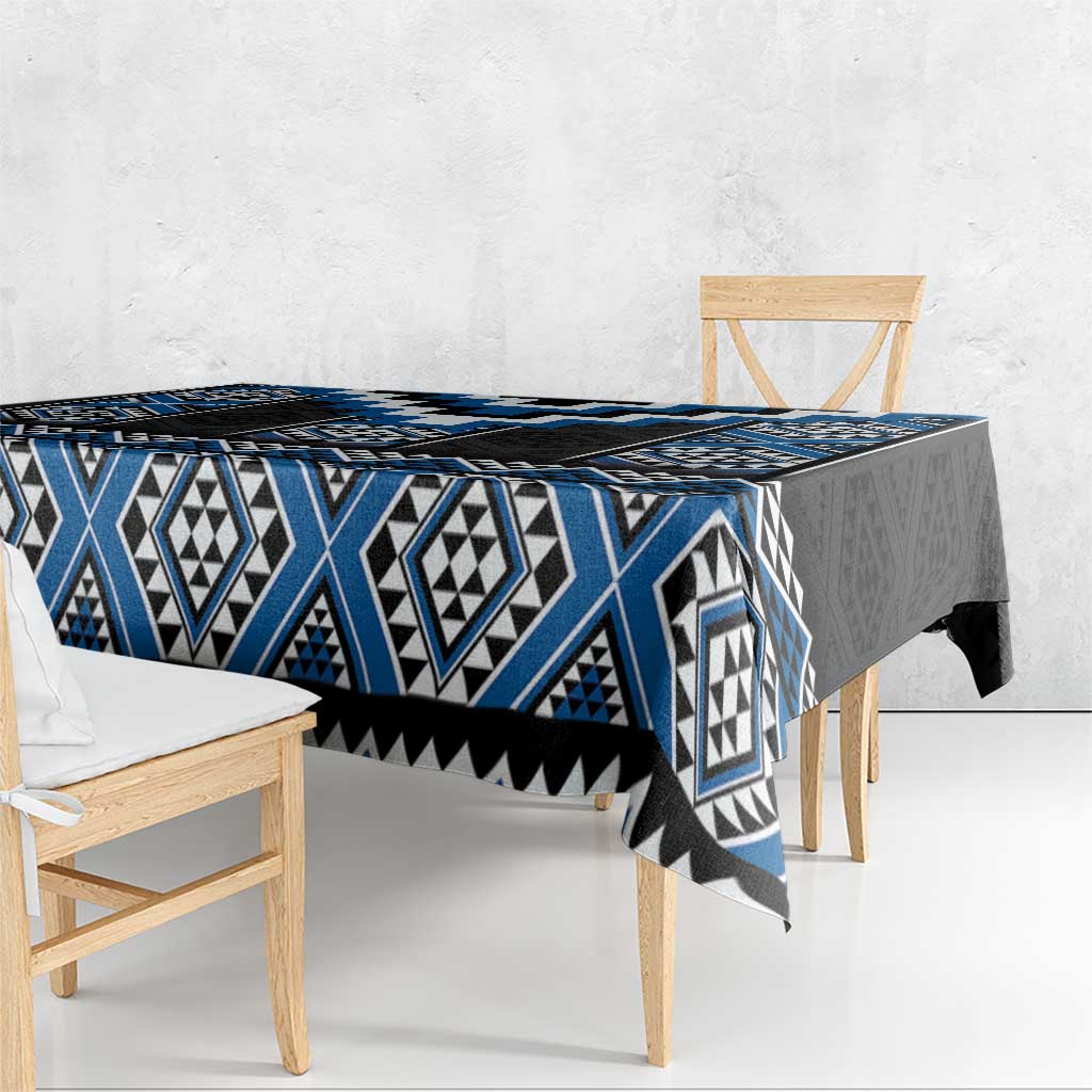 Blue Taniko Aotearoa Tablecloth Niho Taniwha Mix Poutama LT14