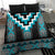 Turquoise Taniko Pattern Aotearoa Bedding Set Niho Taniwha Mix Poutama