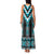 Turquoise Taniko Pattern Aotearoa Family Matching Tank Maxi Dress and Hawaiian Shirt Niho Taniwha Mix Poutama LT14