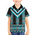 Turquoise Taniko Pattern Aotearoa Family Matching Tank Maxi Dress and Hawaiian Shirt Niho Taniwha Mix Poutama LT14