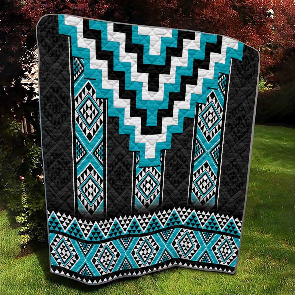 Turquoise Taniko Pattern Aotearoa Quilt Niho Taniwha Mix Poutama