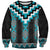 Turquoise Taniko Pattern Aotearoa Sweatshirt Niho Taniwha Mix Poutama LT14