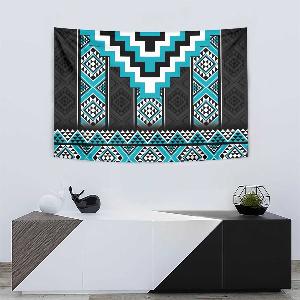 Turquoise Taniko Pattern Aotearoa Tapestry Niho Taniwha Mix Poutama