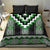 Green Taniko Pattern Aotearoa Bedding Set Niho Taniwha Mix Poutama