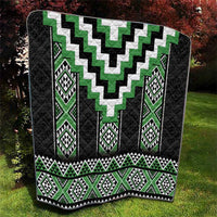 Green Taniko Pattern Aotearoa Quilt Niho Taniwha Mix Poutama