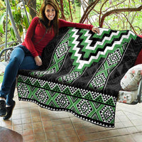 Green Taniko Pattern Aotearoa Quilt Niho Taniwha Mix Poutama