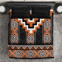 Orange Taniko Pattern Aotearoa Bedding Set Niho Taniwha Mix Poutama