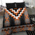 Orange Taniko Pattern Aotearoa Bedding Set Niho Taniwha Mix Poutama