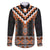 Orange Taniko Pattern Aotearoa Family Matching Summer Maxi Dress and Hawaiian Shirt Niho Taniwha Mix Poutama LT14