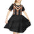Orange Taniko Pattern Aotearoa Kid Short Sleeve Dress Niho Taniwha Mix Poutama LT14