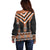 Orange Taniko Pattern Aotearoa Off Shoulder Sweater Niho Taniwha Mix Poutama LT14