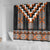 Orange Taniko Pattern Aotearoa Shower Curtain Niho Taniwha Mix Poutama