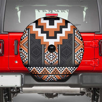 Orange Taniko Pattern Aotearoa Spare Tire Cover Niho Taniwha Mix Poutama