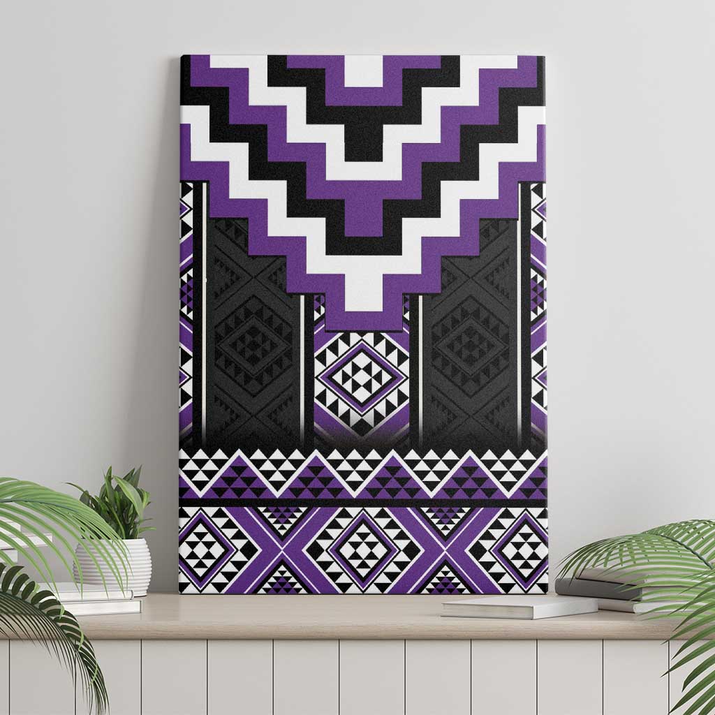 Purple Taniko Pattern Aotearoa Canvas Wall Art Niho Taniwha Mix Poutama
