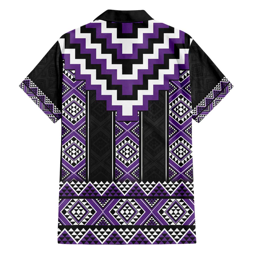 Purple Taniko Pattern Aotearoa Hawaiian Shirt Niho Taniwha Mix Poutama LT14